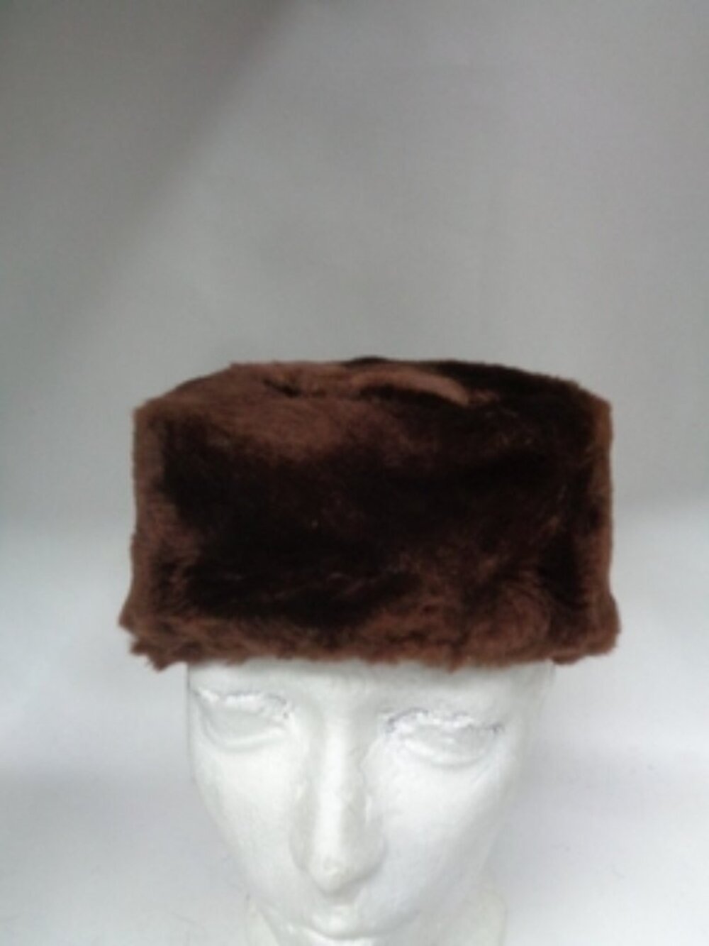 EXCELLENT BROWN BON MOUTON LAMB FUR HAT CAP WOMEN WOMAN SIZE ALL NEW LINING!